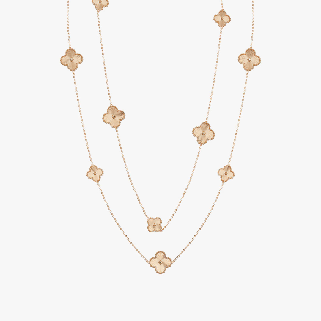 Van Cleef Gold Necklace (Mixed Flowers)