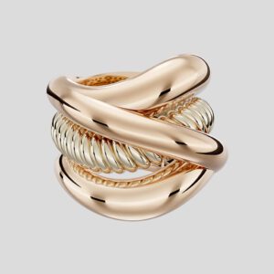 Tricolor gold fractal ring code 9204