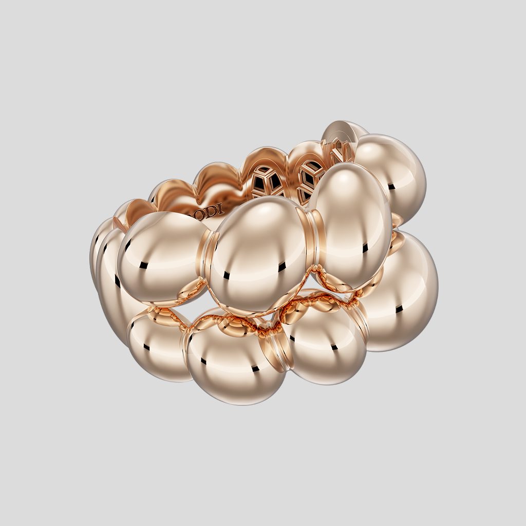 18K Gold Fractal Ring Code 9079