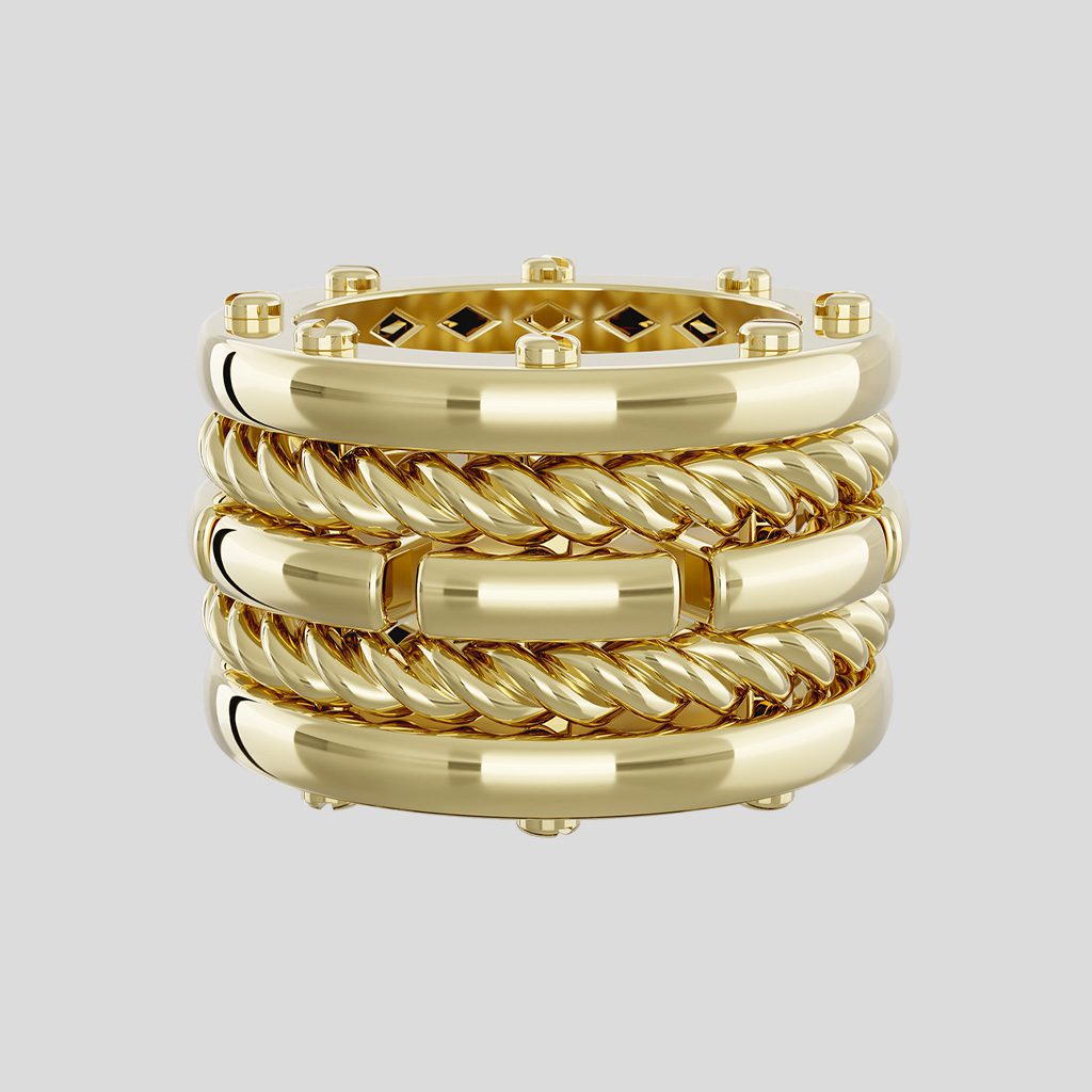 Louis design gold ring